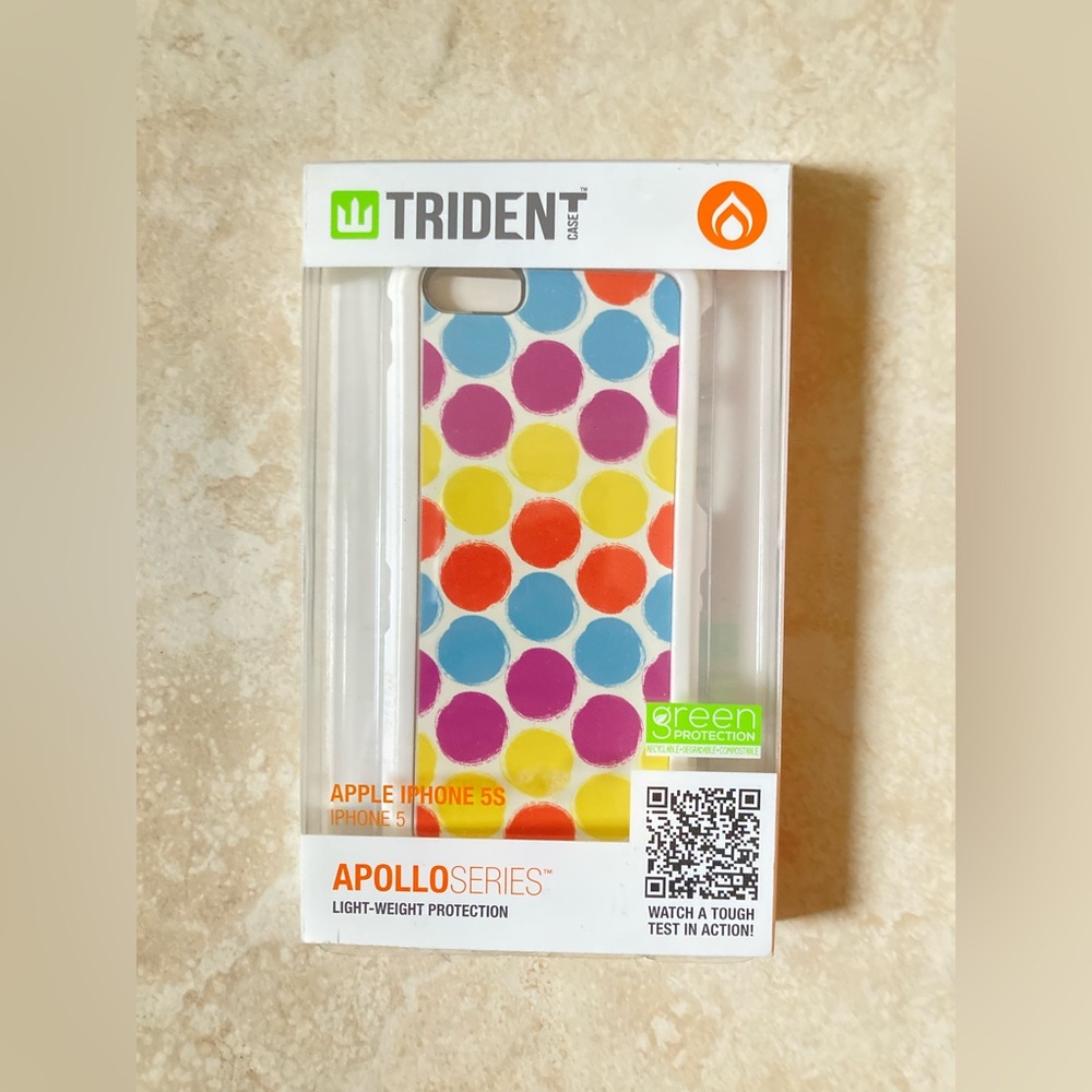 *BRAND NEW* Trident iPhone 5, iPhone 5s Case Multicolor Rainbow Polka Dots Cover